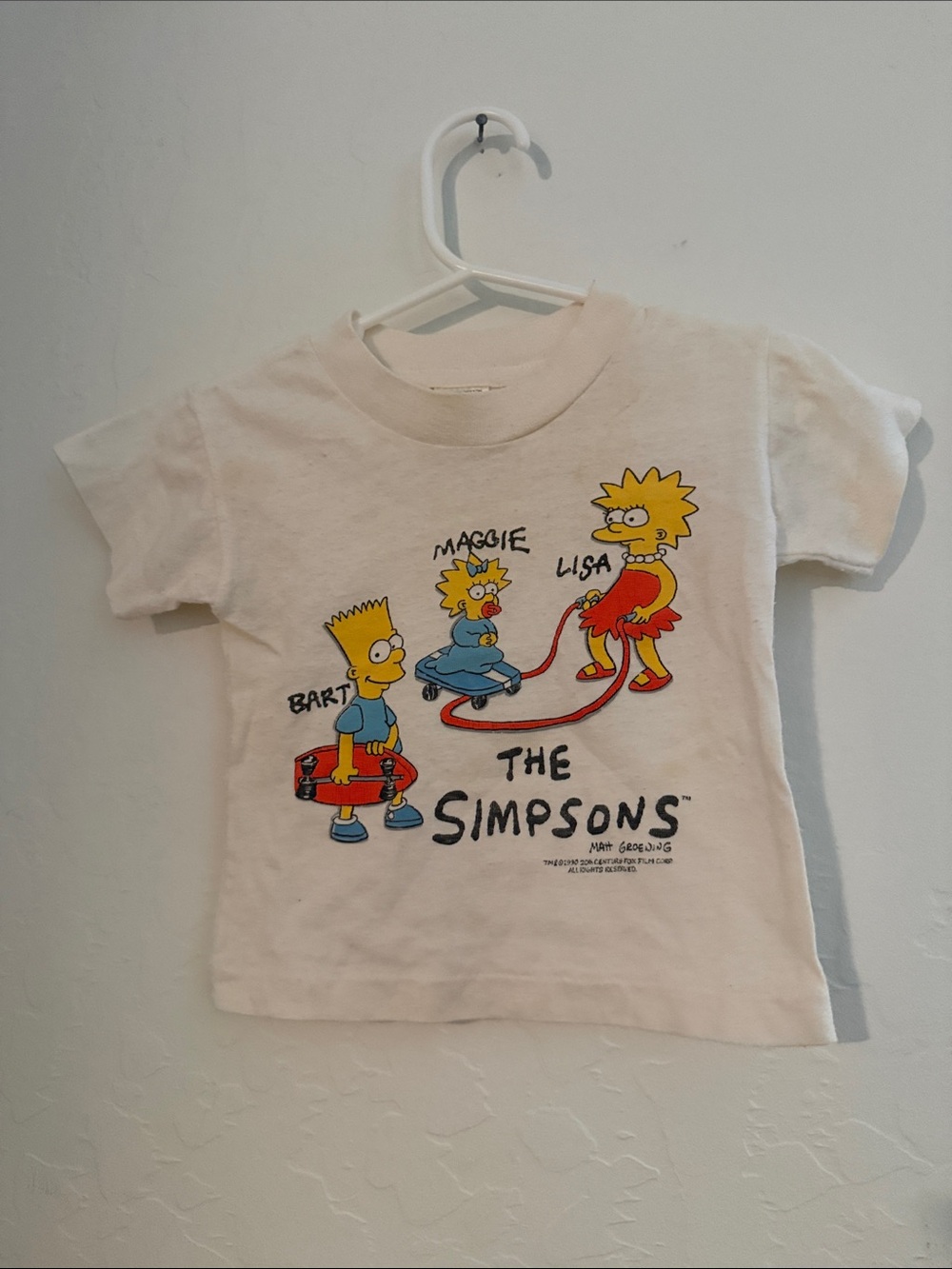Vintage 2T The Simpsons Kids White Graphic Tee featuring Bart, Lisa & Maggie